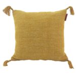 Yellow Color Cotton Cushion with Filler for Window Seat, Bed, and Floor - CS 157 (60x60cm)