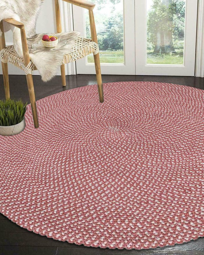 Amazing Handmade Pink Cotton Round Rug - BR 011 - Image 4