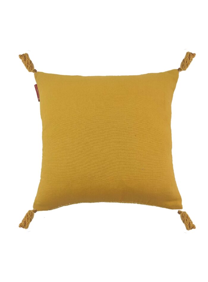 Yellow Color Cotton Cushion with Filler for Window Seat, Bed, and Floor - CS 157 (60x60cm) - Image 4