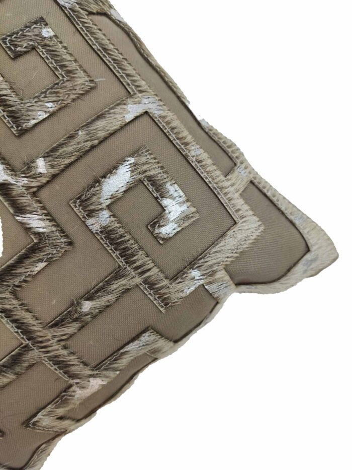 Beautiful Design Olive Green Leather Cushion - CS 107 (30x50cm) - Image 3
