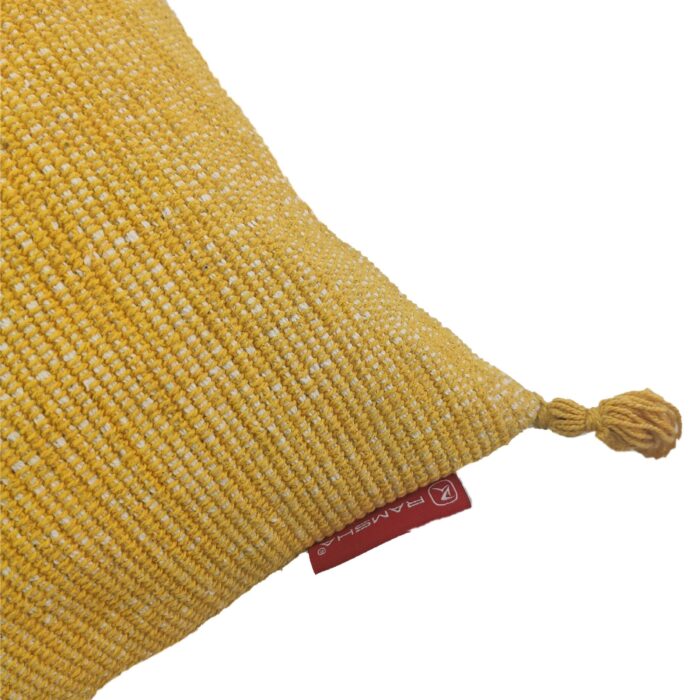 Yellow Color Cotton Cushion with Filler for Window Seat, Bed, and Floor - CS 157 (60x60cm) - Image 3