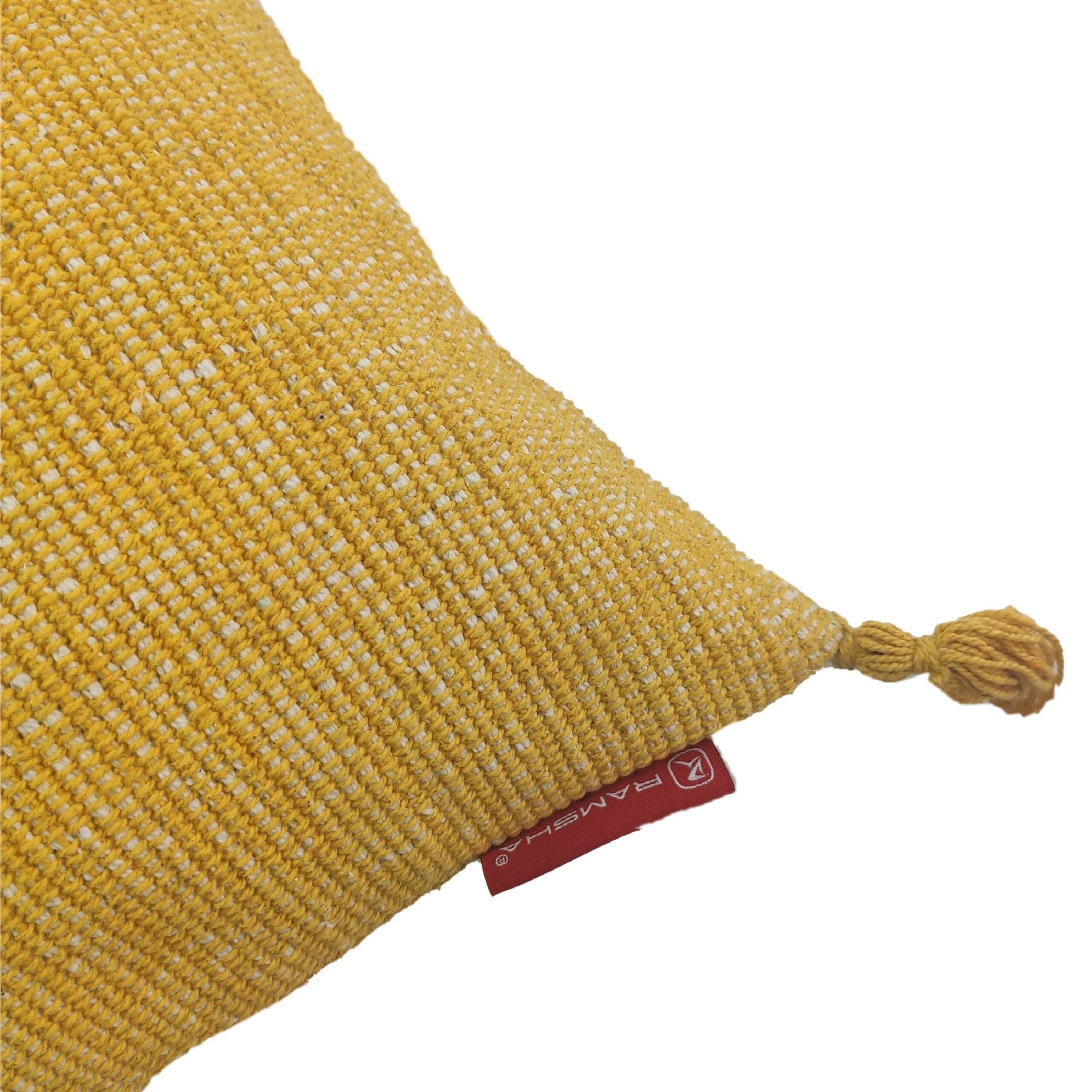 004-scaled-1.jpg Yellow Color Cotton Cushion with Filler for Window Seat, Bed, and Floor - CS 157 (60x60cm) - Image 3