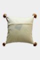 White and Gold Polyester Cushion Cover with Tassels for Sofa and Couch - CS 016 (40x40cm) - Image 3