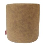 Tan Color Leather Decorative Pouf - PF 041 (40x40x40cm)