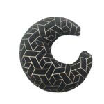 Black & Gold Moon Shape Poly Velvet Cushion Cover with Filler for Home Decor - CS 110 (45x45cm)
