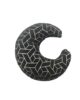 Black & Gold Moon Shape Poly Velvet Cushion Cover with Filler for Home Decor - CS 110 (45x45cm)