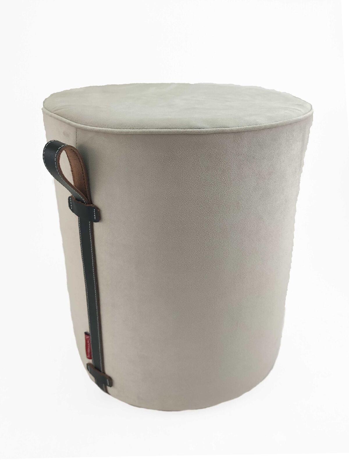 01-19-2-1200x1600-1.jpg Cream Color Polyester Pouf with Leather Handle for Study Room - PF 024 (40x40x50cm) - Image 1