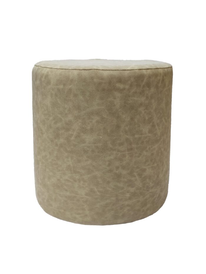 Ivory Color Bedroom Leather Pouf - PF 043 (40x40x40cm) - Image 2