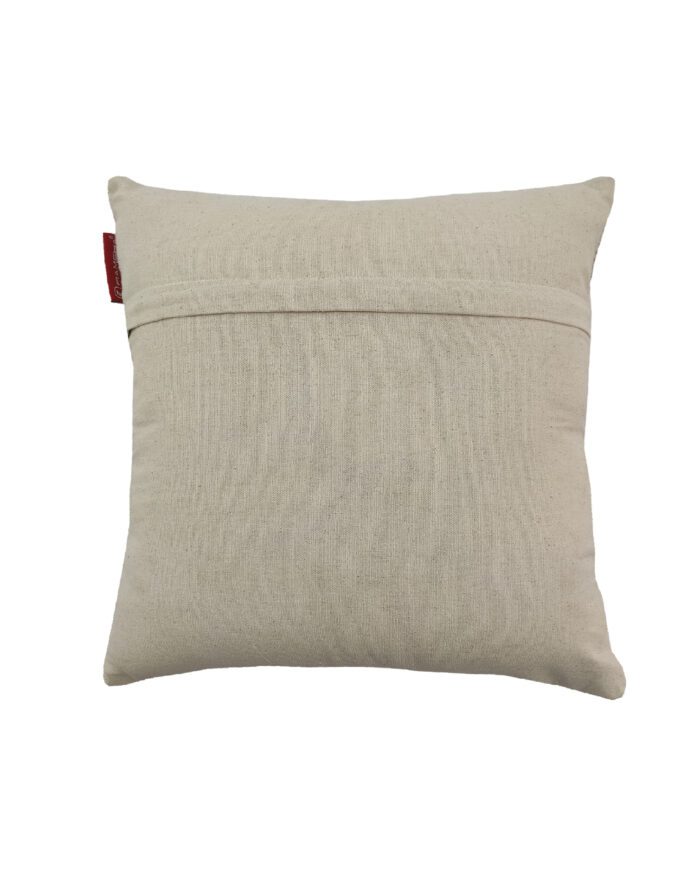⁦White and Grey Color Cotton Cushion with Filler for Window Seat, Floor - CS 173 (45x45cm)⁩ - الصورة ⁦4⁩