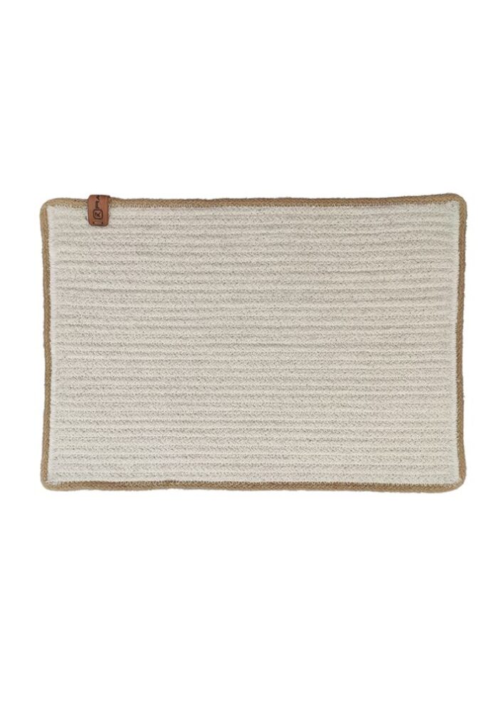 ⁦Natural and White Color Decor Placemat for Dining Table - PM 018 (30x44cm)⁩ - الصورة ⁦1⁩