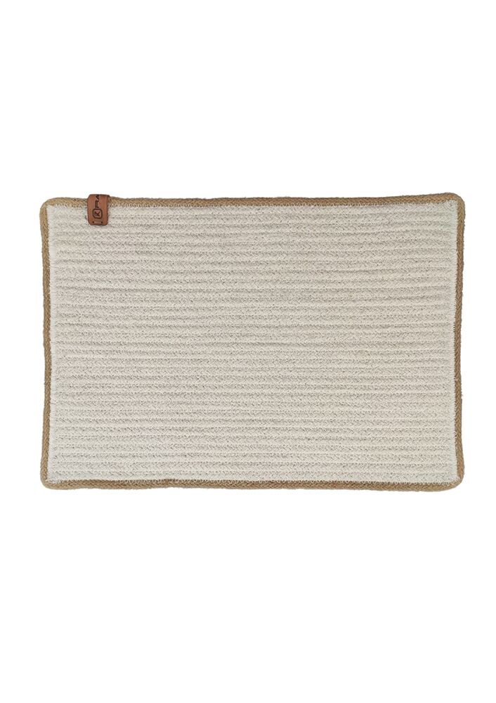 zahid Natural and White Color Decor Placemat for Dining Table - PM 018 (30x44cm) - الصورة 1