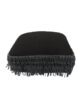 Black Color Cotton Fringes Pouf for Playroom - PF 044 (55x55x15cm)