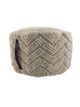 Natural White Color Wool Pouf for Living Room - PF 045 (50x50x30cm) - الصورة 2