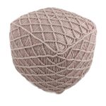 Pink Color Cotton Kids Room Pouf - PF 063 (40x40x40cm)