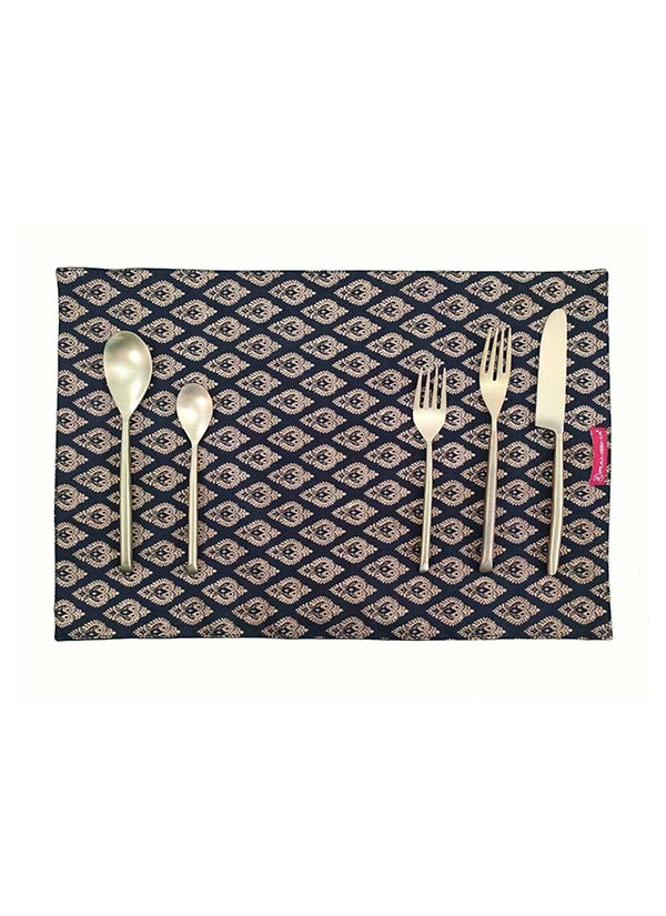 01-4-3.jpg Black and Gold Dinner Table Placemat - PM 025 (30x44cm) - الصورة 2