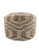 Natural & White Color Indoor Decor Area Pouf - PF 051 (50x50x30cm) - Image 4