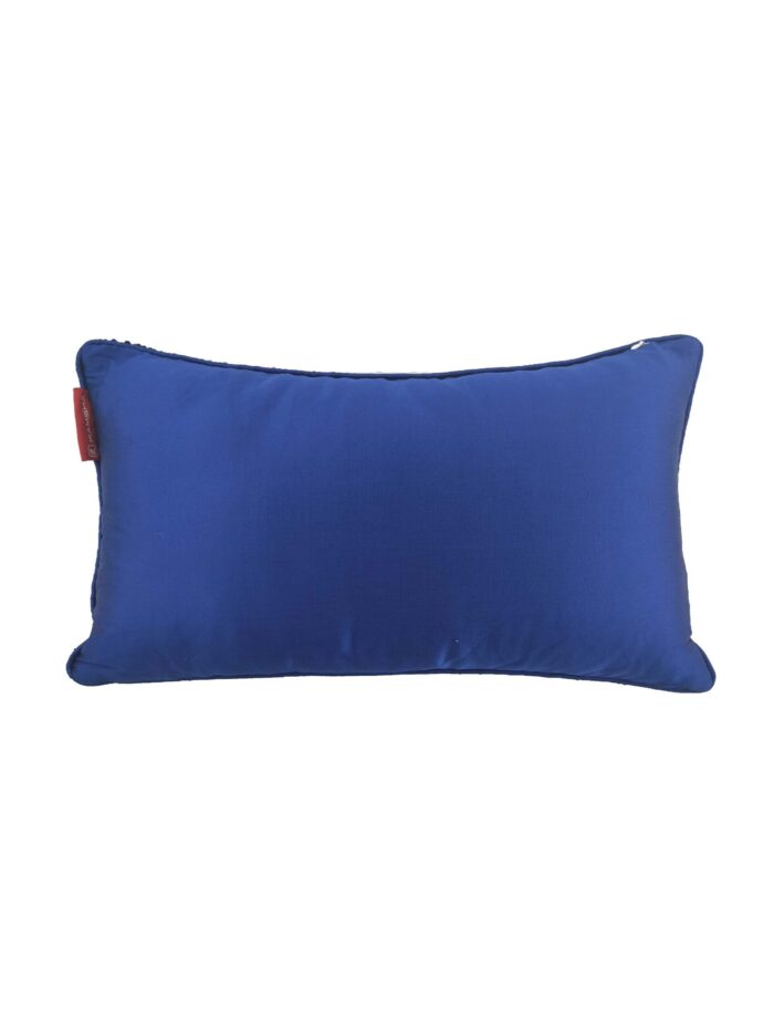 ⁦Blue & Gold Color Polyester Cushion with Filler for Sofa, Bed, Living Room - CS 084 (30x50cm)⁩ - الصورة ⁦3⁩