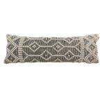 Natural & Black Handmade Cotton and Wool Woven Cushion Cover - CS 050 (30x90cm)