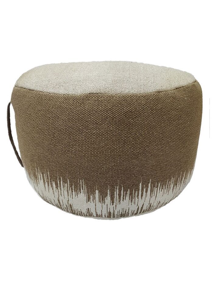 Brown Color Decor Polyester Pouf for Drawing Room - PF 047 (50x50x30cm) - Image 1