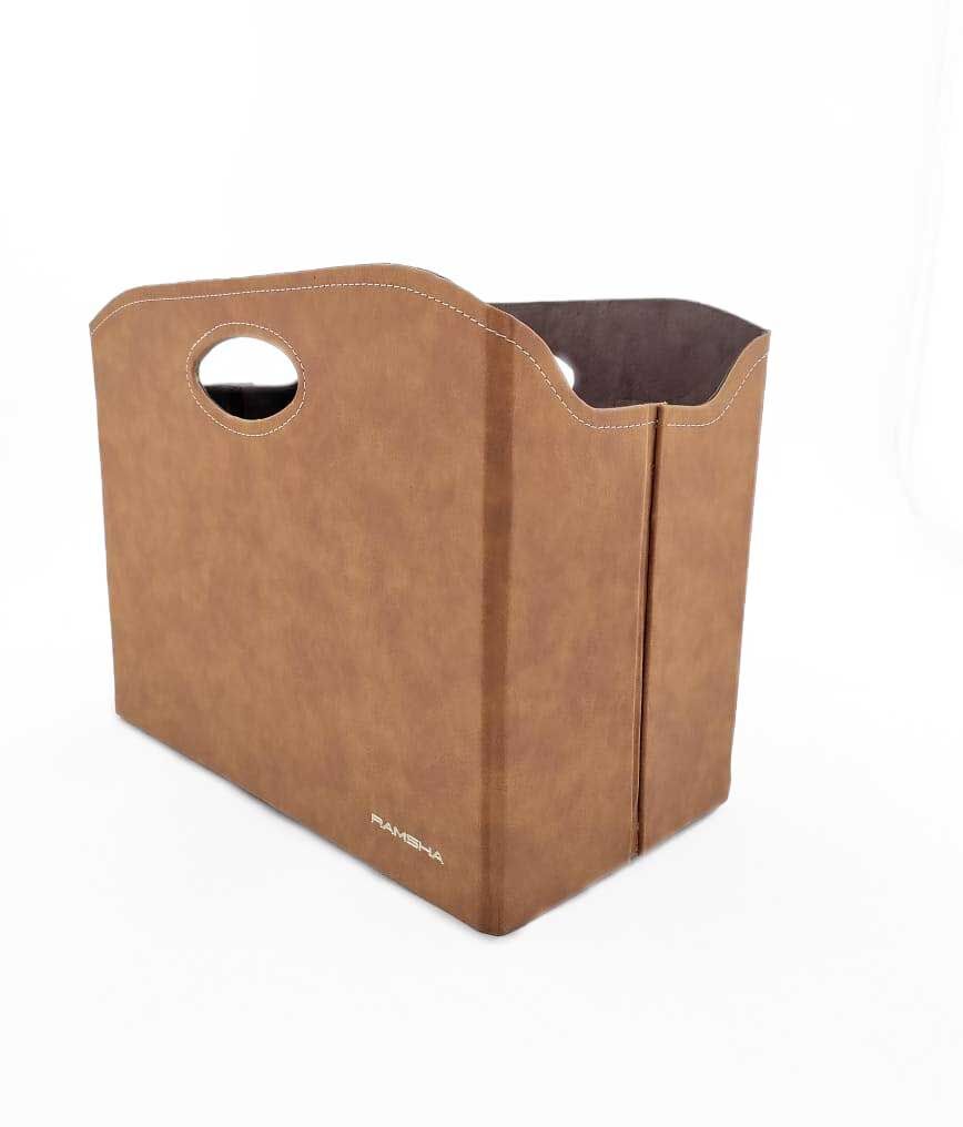 01-868x1016-1.jpeg Tan Handmade Polyester Basket - BK 001 (35x20x27cm) - الصورة 1