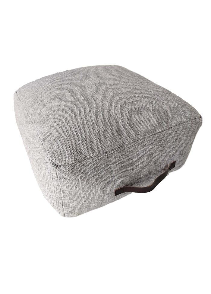 ⁦Grey Color Comfort Living Room Pouf - PF 054 (50x50x25cm)⁩ - الصورة ⁦1⁩