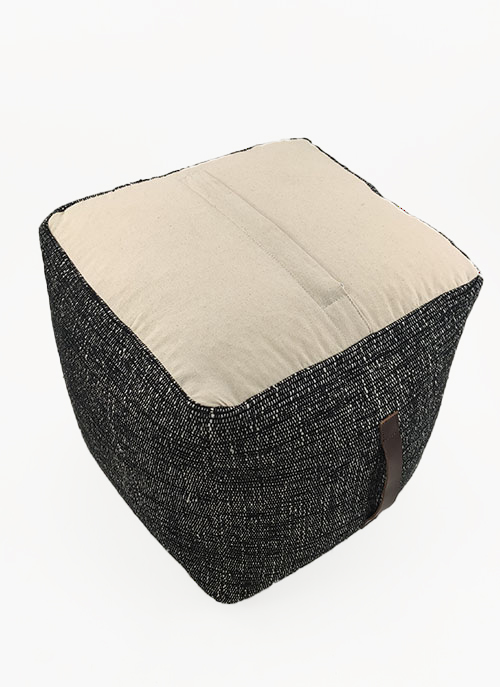 02-17.jpg Black Color Cotton Kids Room Pouf - PF 046 (40x40x40cm) - الصورة 2