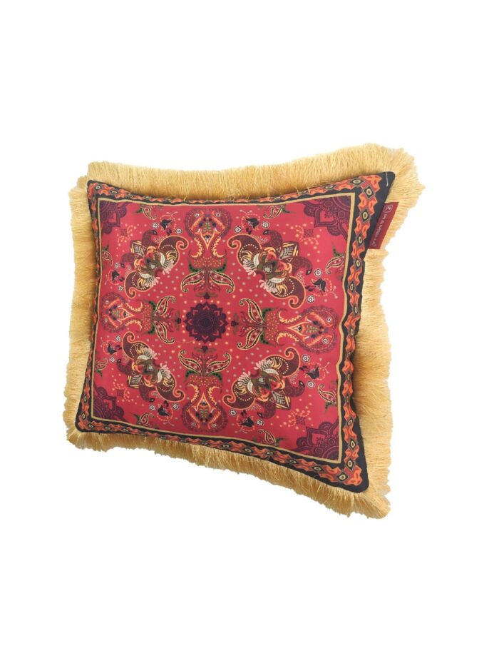 ⁦Multi-Color Digital Printed Polyester Cushion with Lace for Couch, Sofa, and Bed - CS 060 (45x45cm)⁩ - الصورة ⁦2⁩