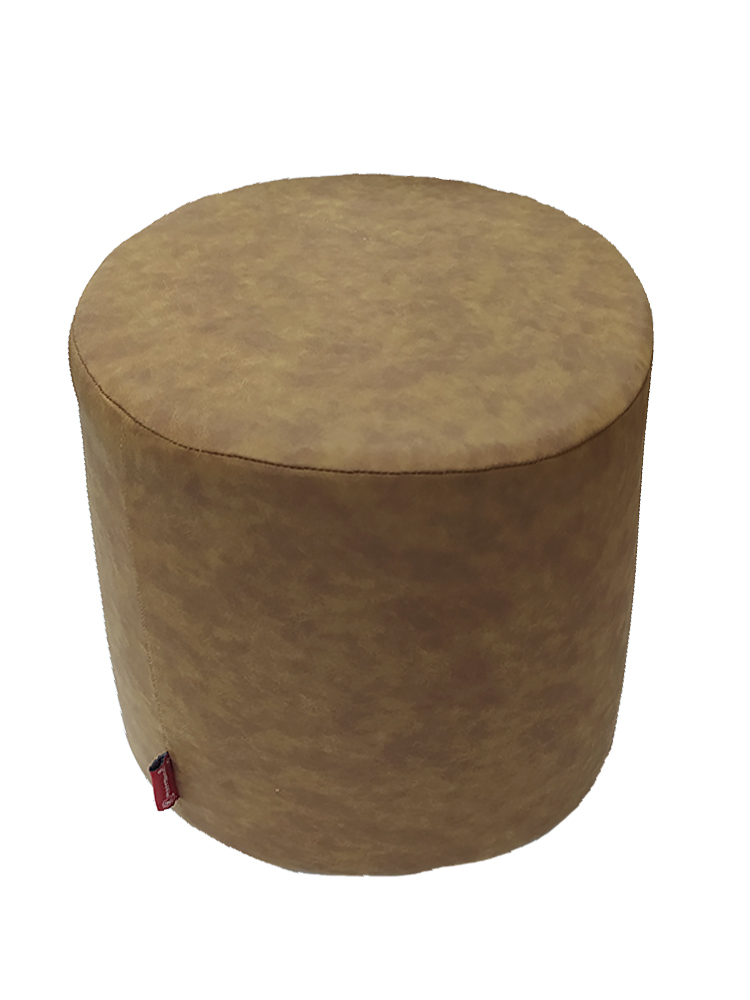 02-20.jpg Tan Color Leather Decorative Pouf - PF 041 (40x40x40cm) - Image 2