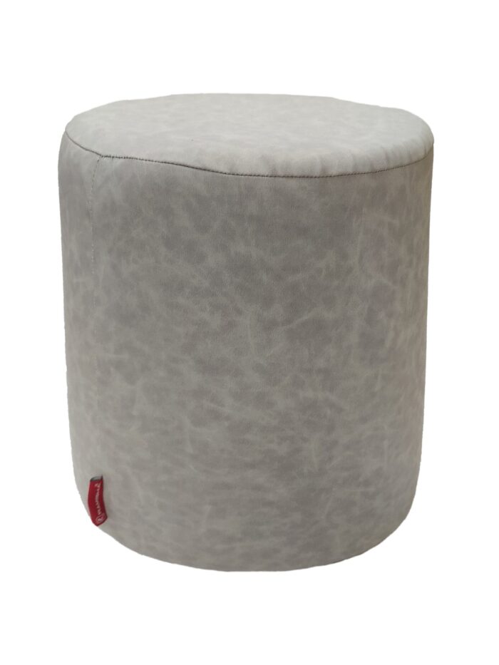 Grey Color Leather Pouf for Floor - PF 042 (40x40x50cm) - Image 1
