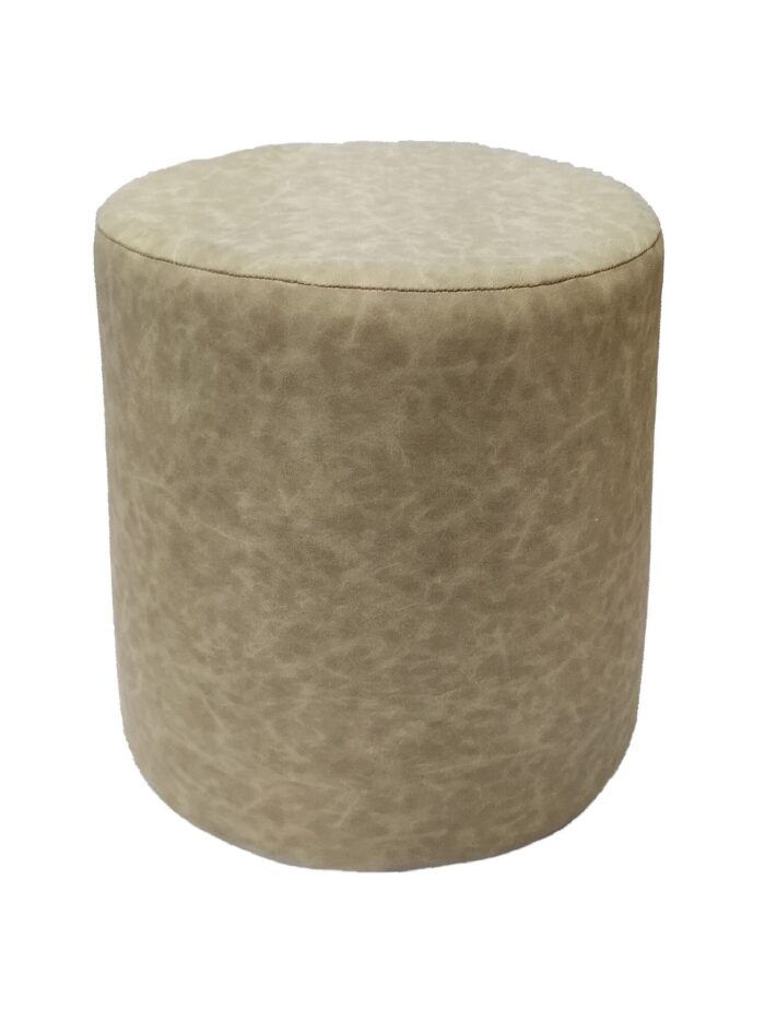 ⁦Ivory Color Bedroom Leather Pouf - PF 043 (40x40x50cm)⁩ - الصورة ⁦1⁩