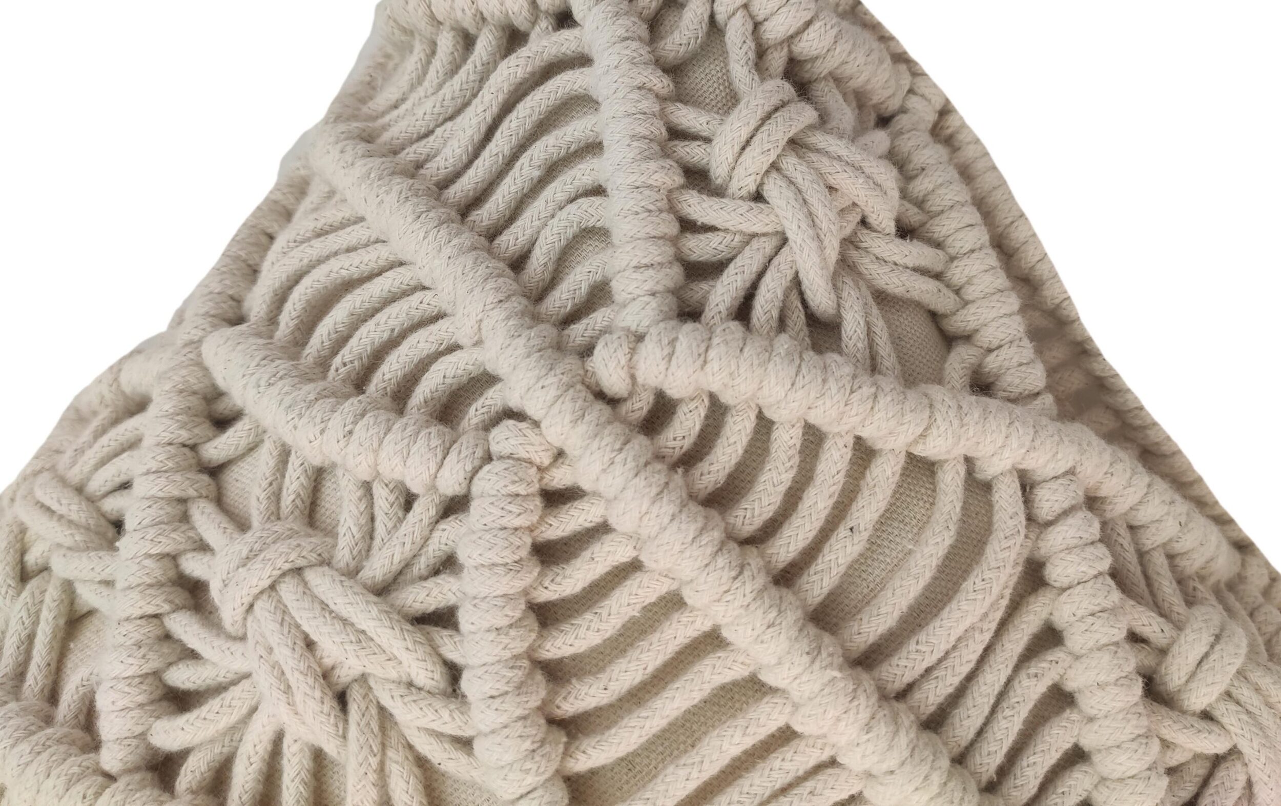 02-4-scaled-2.jpg Cotton Macrame Cushion with Fringes for Home Decor - CS 041 (45x45cm) - Image 2