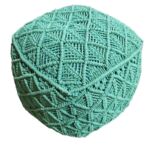 Home Decor Cotton Pouf Green Color - PF 060 (40x40x40cm)