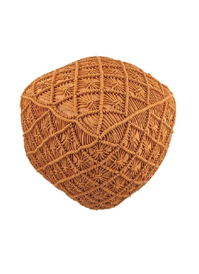 Orange decorative pouf for bedroom - PF 061 (40x40x40cm) - Image 1