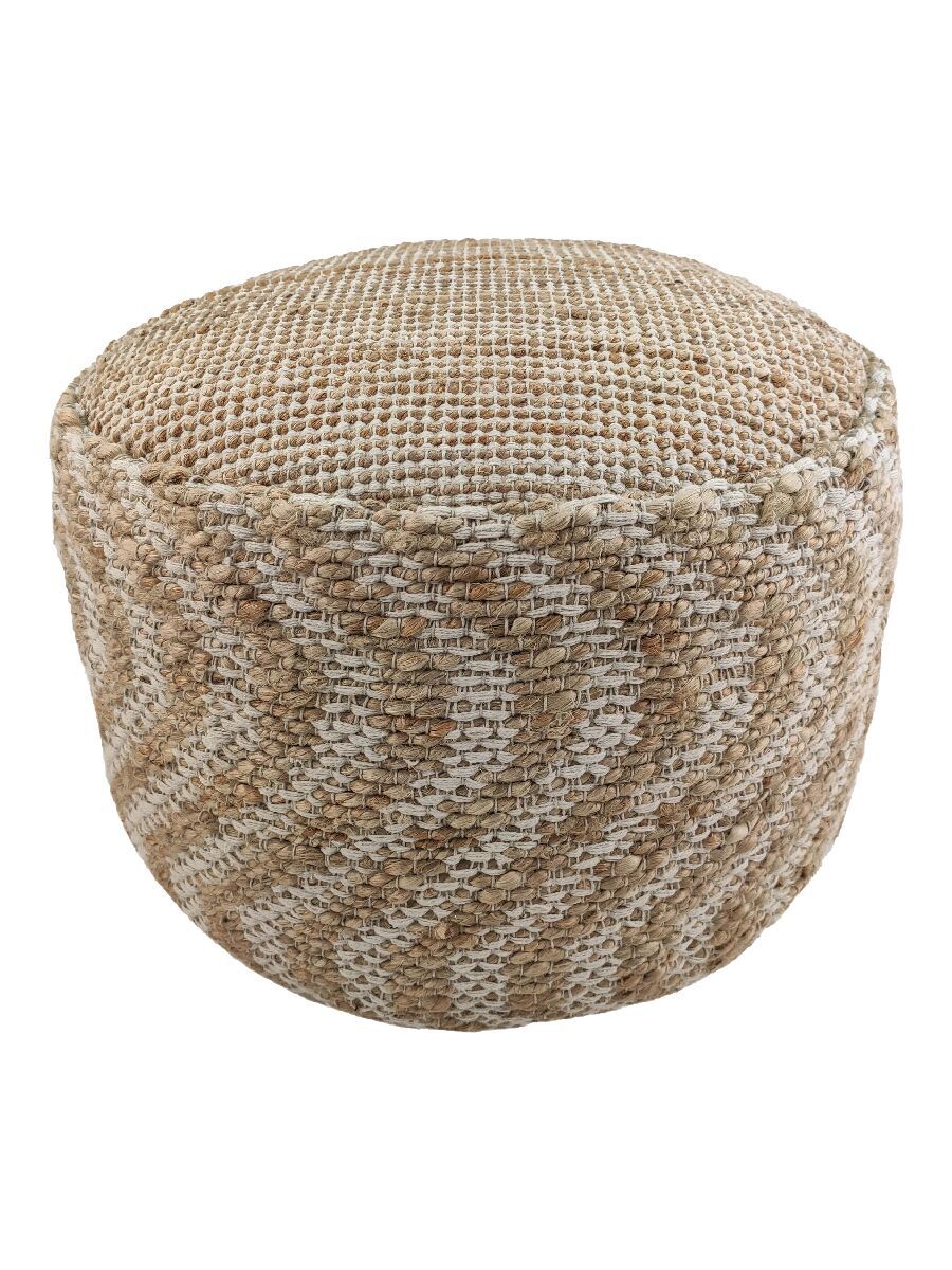 02-62-900x1200-1.jpg Natural and White Color Balcony Decor Pouf - PF 050 (50x50x30cm) - Image 1