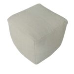 White Color Polyester Home Decor Pouf for Hallway - PF 058 (40x40x40cm)
