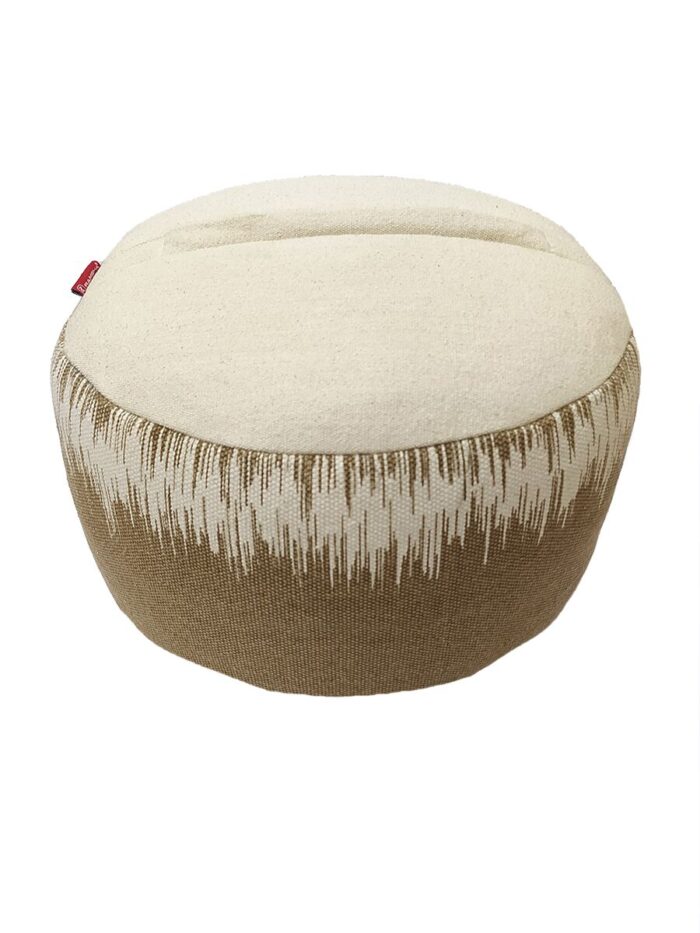 Brown Color Decor Polyester Pouf for Drawing Room - PF 047 (50x50x30cm) - Image 2