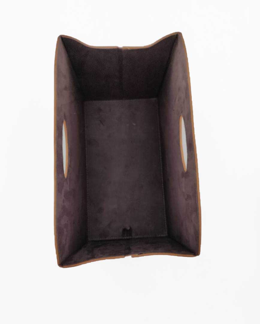 02.jpeg Tan Handmade Polyester Basket - BK 001 (35x20x27cm) - الصورة 2