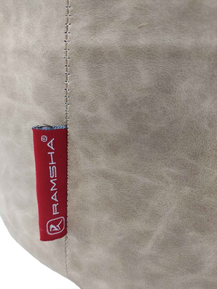 Ivory Color Bedroom Leather Pouf - PF 043 (40x40x40cm) - Image 3