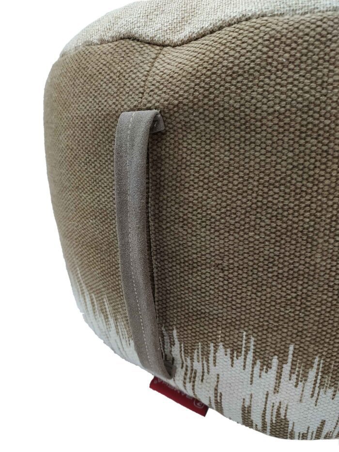 Brown Color Decor Polyester Pouf for Drawing Room - PF 047 (50x50x30cm) - Image 3
