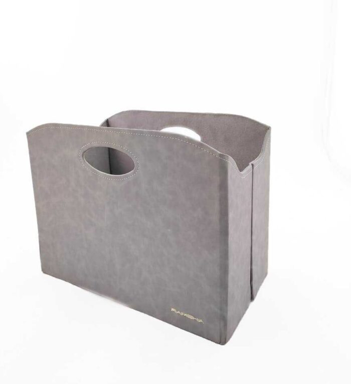 Grey Handmade Polyester Basket - BK 002 (35x20x27cm) - Image 1