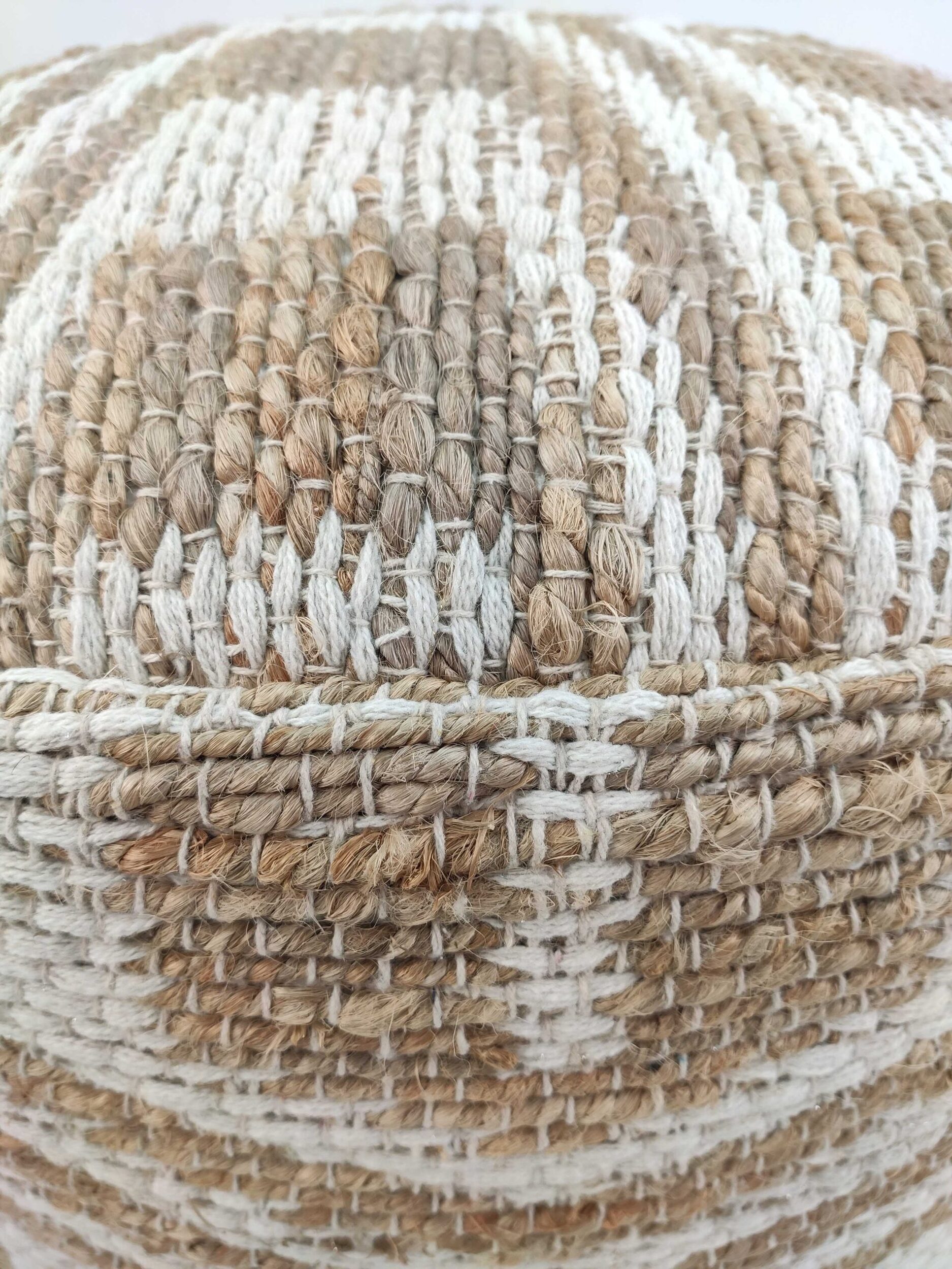 03-43-scaled-2.jpg Natural & White Color Indoor Decor Area Pouf - PF 051 (50x50x30cm) - Image 3