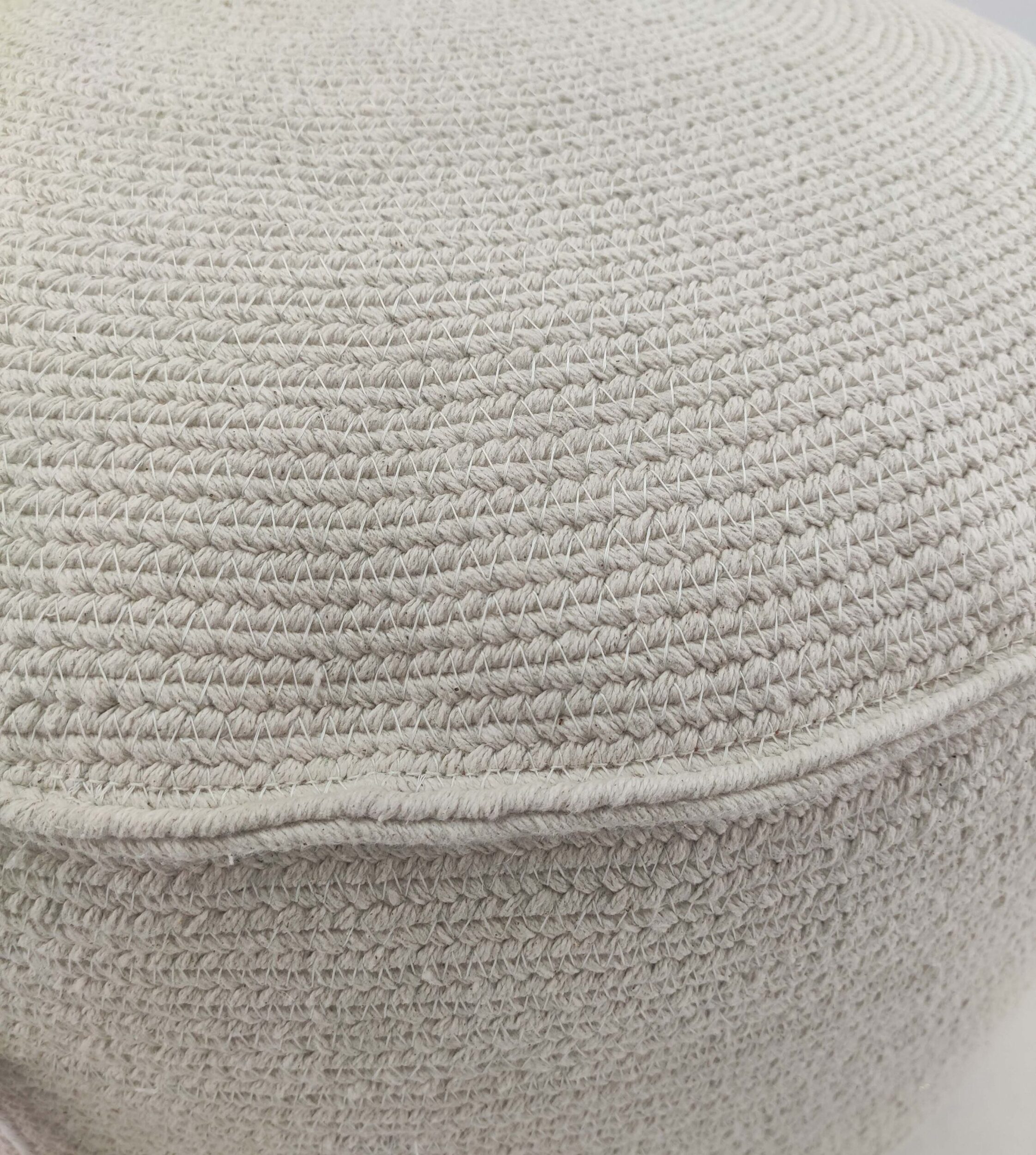 03-9-scaled-1.jpg White Color Study Room Cotton Pouf - PF 053 (50x50x30cm) - Image 3
