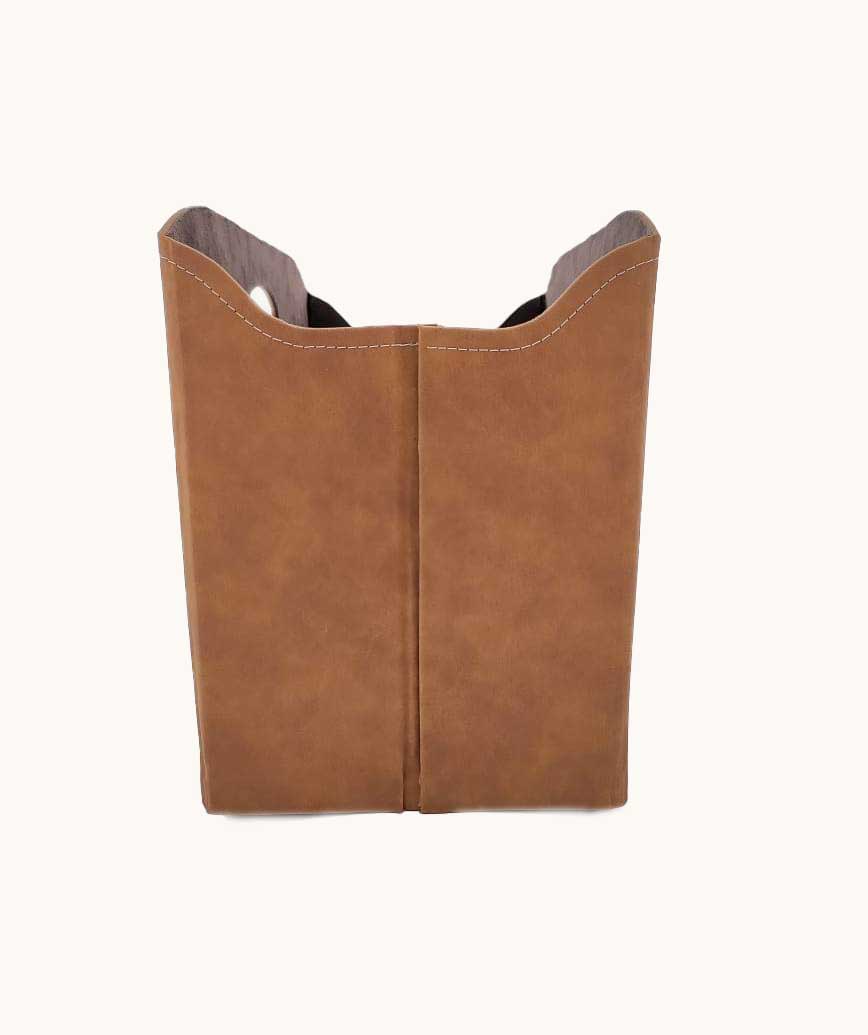 04.jpeg Tan Handmade Polyester Basket - BK 001 (35x20x27cm) - الصورة 5