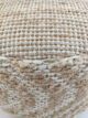 Natural and White Color Balcony Decor Pouf - PF 050 (50x50x30cm) - Image 4