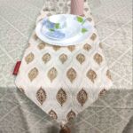 White & Gold Polyester Table Runner - TR 006 (30x130cm)