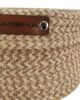 Natural and White Handmade Jute and Cotton Basket for Home Decor - BS 008 (12x20cm) - Image 3