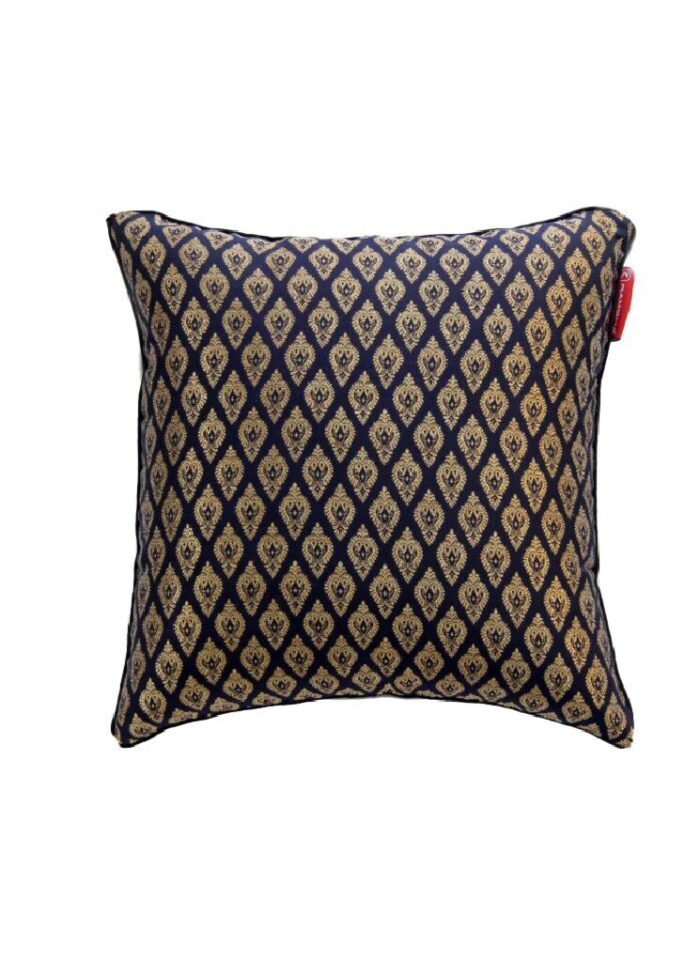 Black and Gold Polyester Embroidery Cushion Cover for Living Room, Home Decor, and Bedroom - CS 014 (40x40cm) - Image 1
