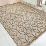 Premium quality natural jute color home decor jute & cotton woven rug SR 004 - 250x350cm by Ramsha Home