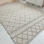 Natural & Grey Color Dining Room Decor Woven Rug - SR 026 (200x300cm)
