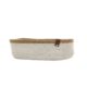 Natural and White Handmade Jute and Cotton Basket for Home Decor - BS 007 (30x20x10cm)
